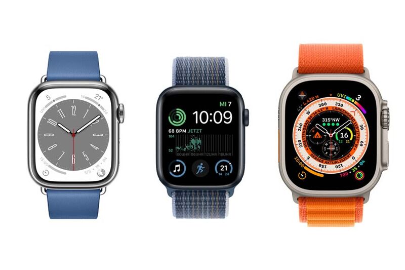 You can see the Apple Watch 8, SE and Ultra.